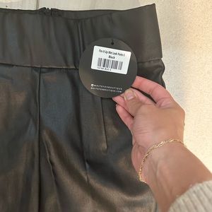 White fox pleather pants